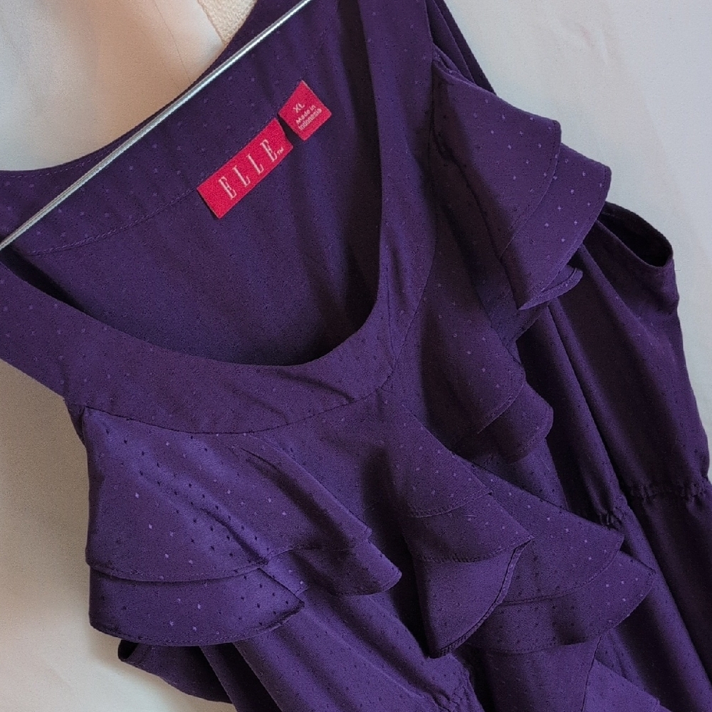 Elle Deep Purple Ruffle Top